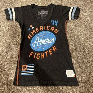 American Fighter Kids Black and Blue Athletic Tee